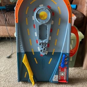 Race car set so fun for kids folds up so great.